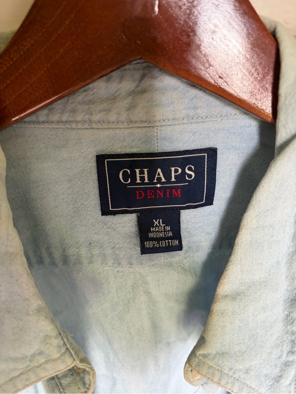 Chaps Light Wash Denim Shirt - Picture 2 of 3